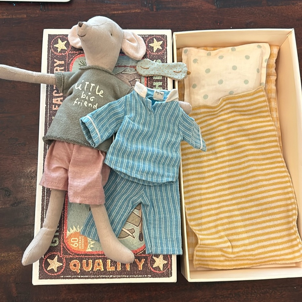 Maileg Medium mouse in pajamas